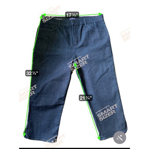 NYDJ Ariel Crop Jeans Enzyme Blue Lift Tuck Technology Women's Capri Size 18 - Picture 6 of 10